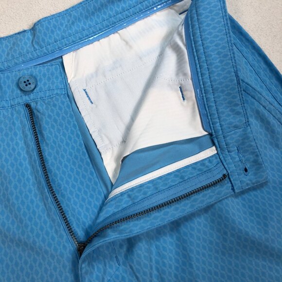 FootJoy Shorts‎ Men's 34x9 Blue Tonal Print Geometric All Over Golf Lightweight - Picture 4 of 14